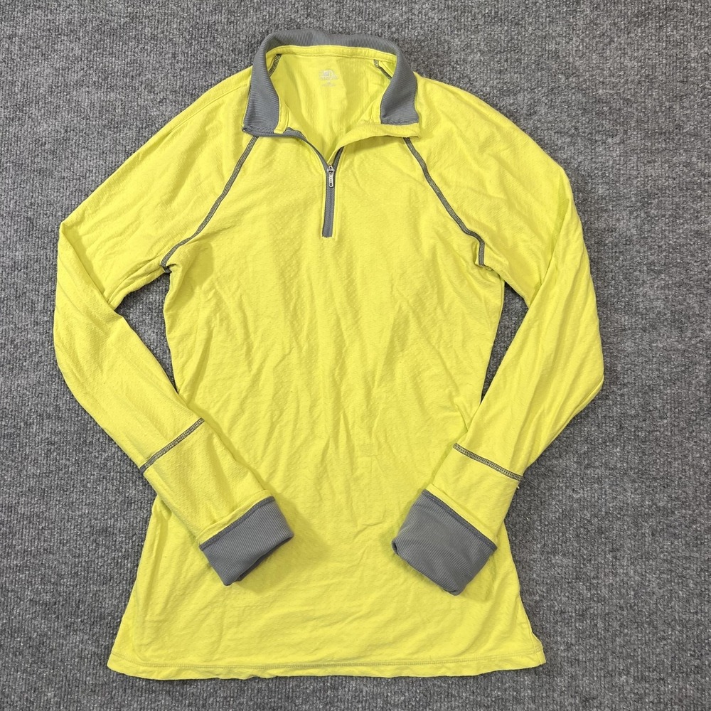 GhoDho Pullover Womens Medium Yellow 1/4 Zip Collared Long Sleeve Riding Top